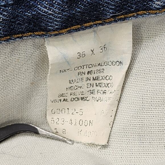 Vintage Arizona Jeans Mens 36X36 Blue Relaxed Fit Distressed Straight Leg Casual - Picture 9 of 15